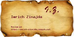Imrich Zinajda névjegykártya